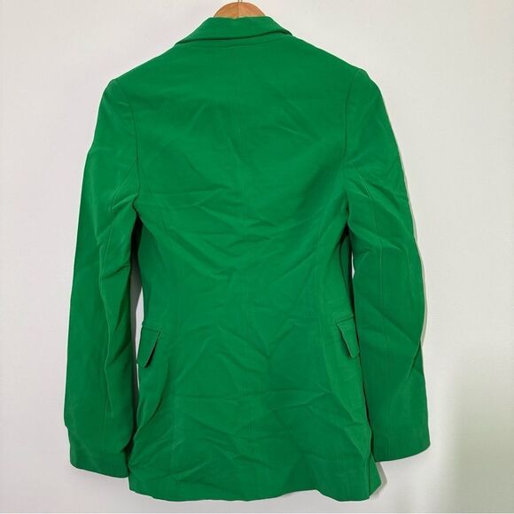 Rosetta Getty Women's Peak-lapel Two-Button Stretch-cady Jacket Size 4 Green - Picture 4 of 13